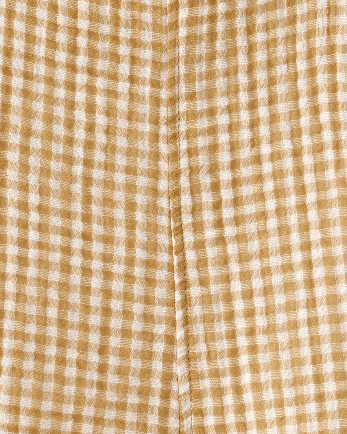 Pantalón corto de gasa de algodón orgánico para niños pequeños en amarillo