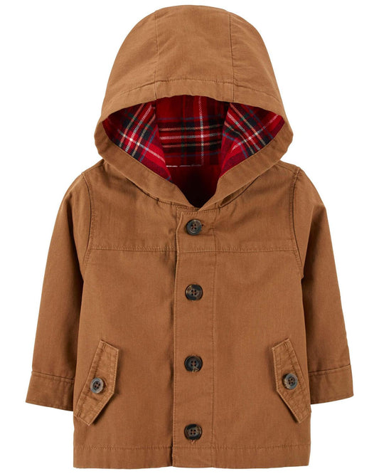 Chaqueta con capucha de lona para bebé