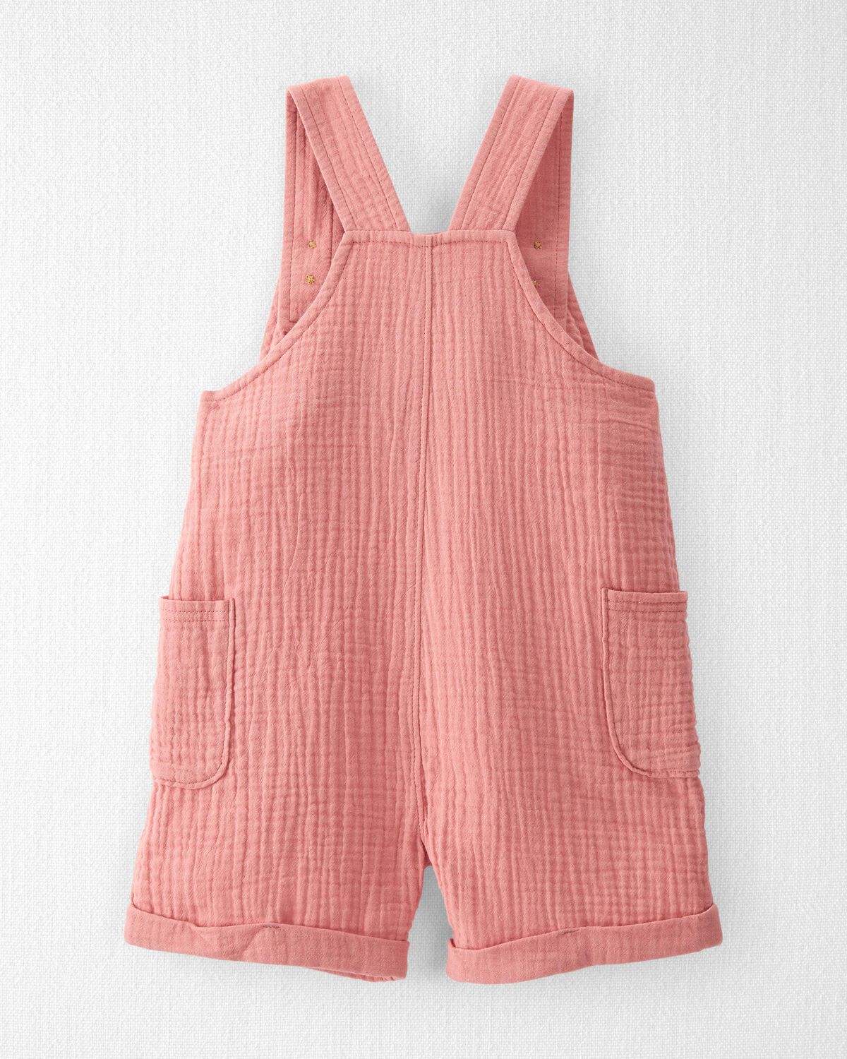 Pantalón corto de gasa de algodón orgánico para niños pequeños en rosa