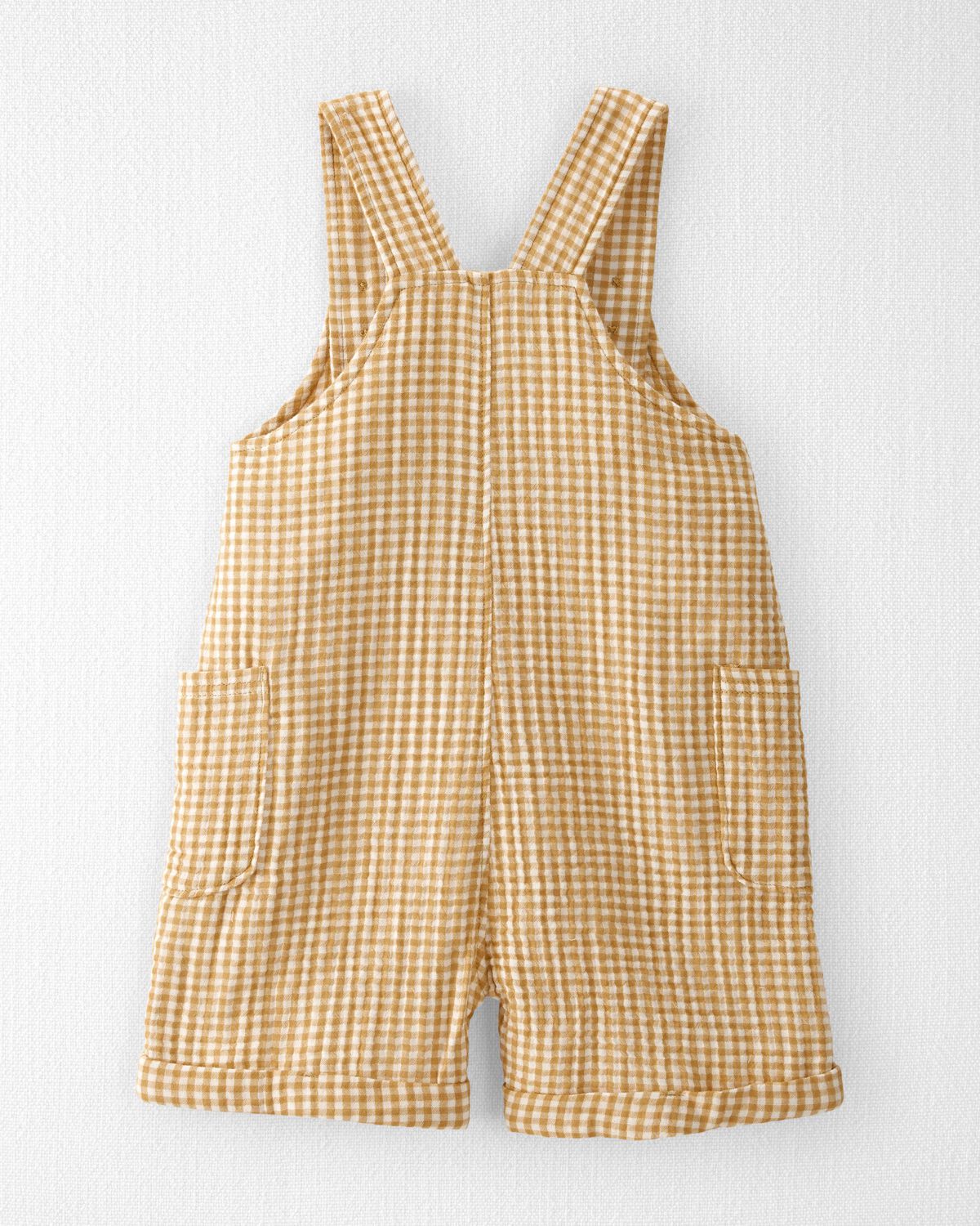 Pantalón corto de gasa de algodón orgánico para niños pequeños en amarillo