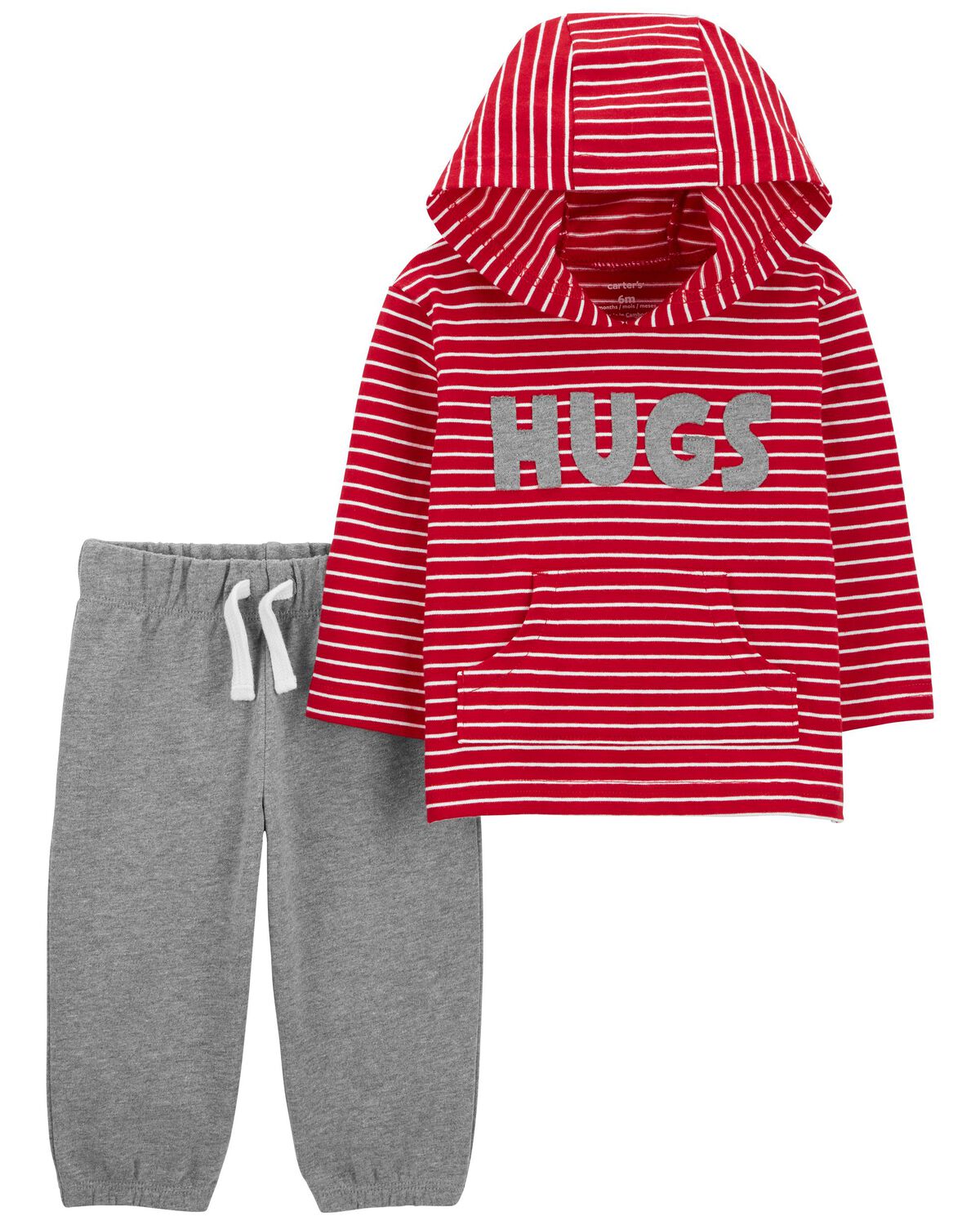 Conjunto de camiseta con capucha y jogger Hugs de 2 piezas para bebé
