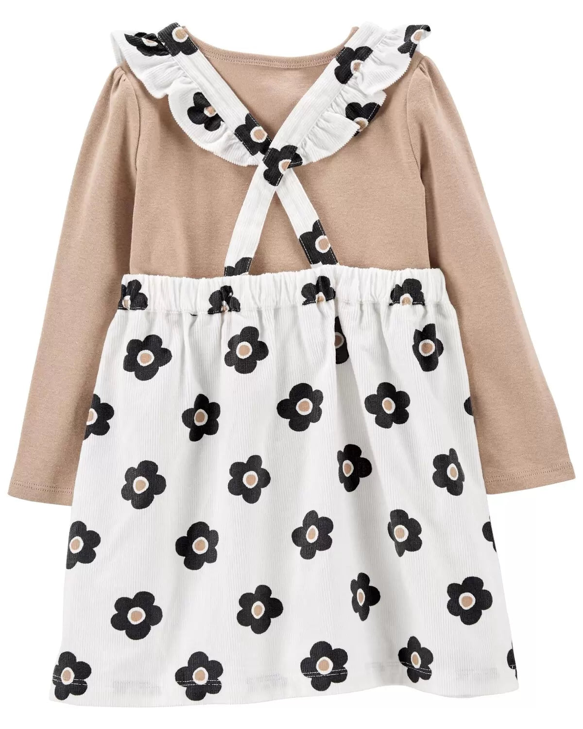 Conjunto de camiseta y vestido de manga larga de 2 piezas para niños pequeños