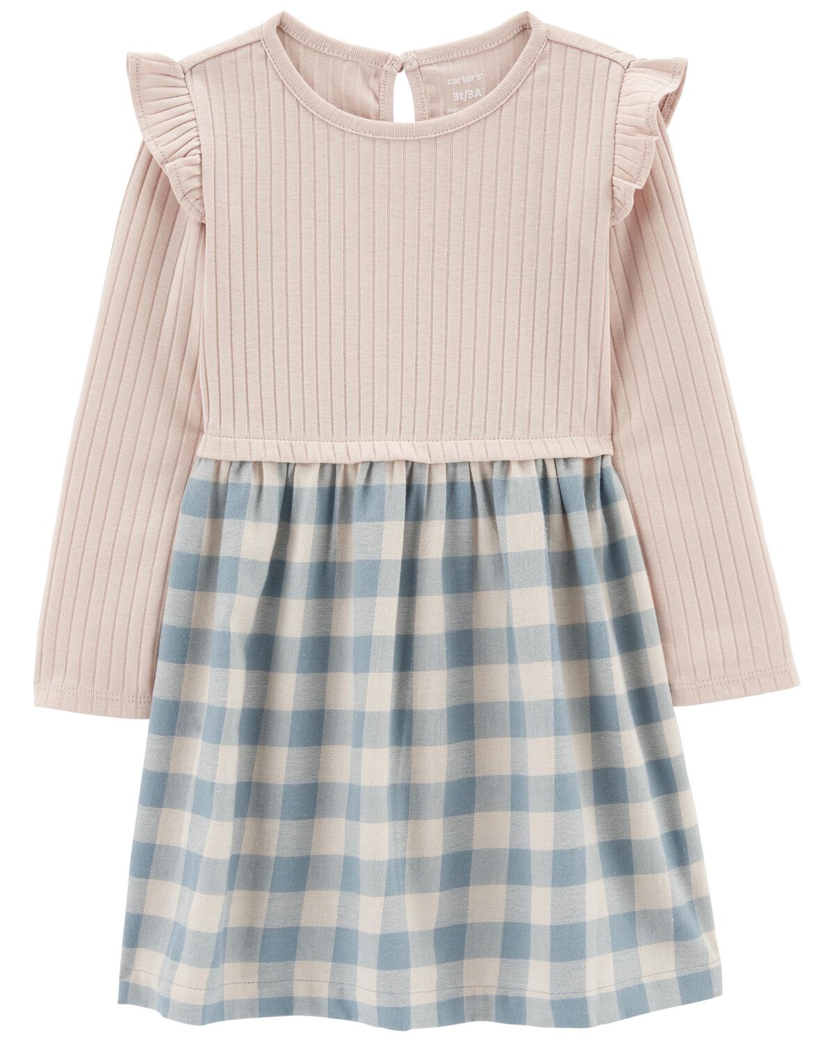 Vestido de franela a cuadros para niños pequeños