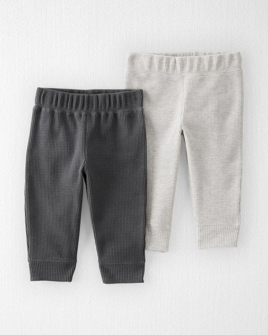 Paquete  de 2 pantalones  para bebé hechos con algodón orgánico