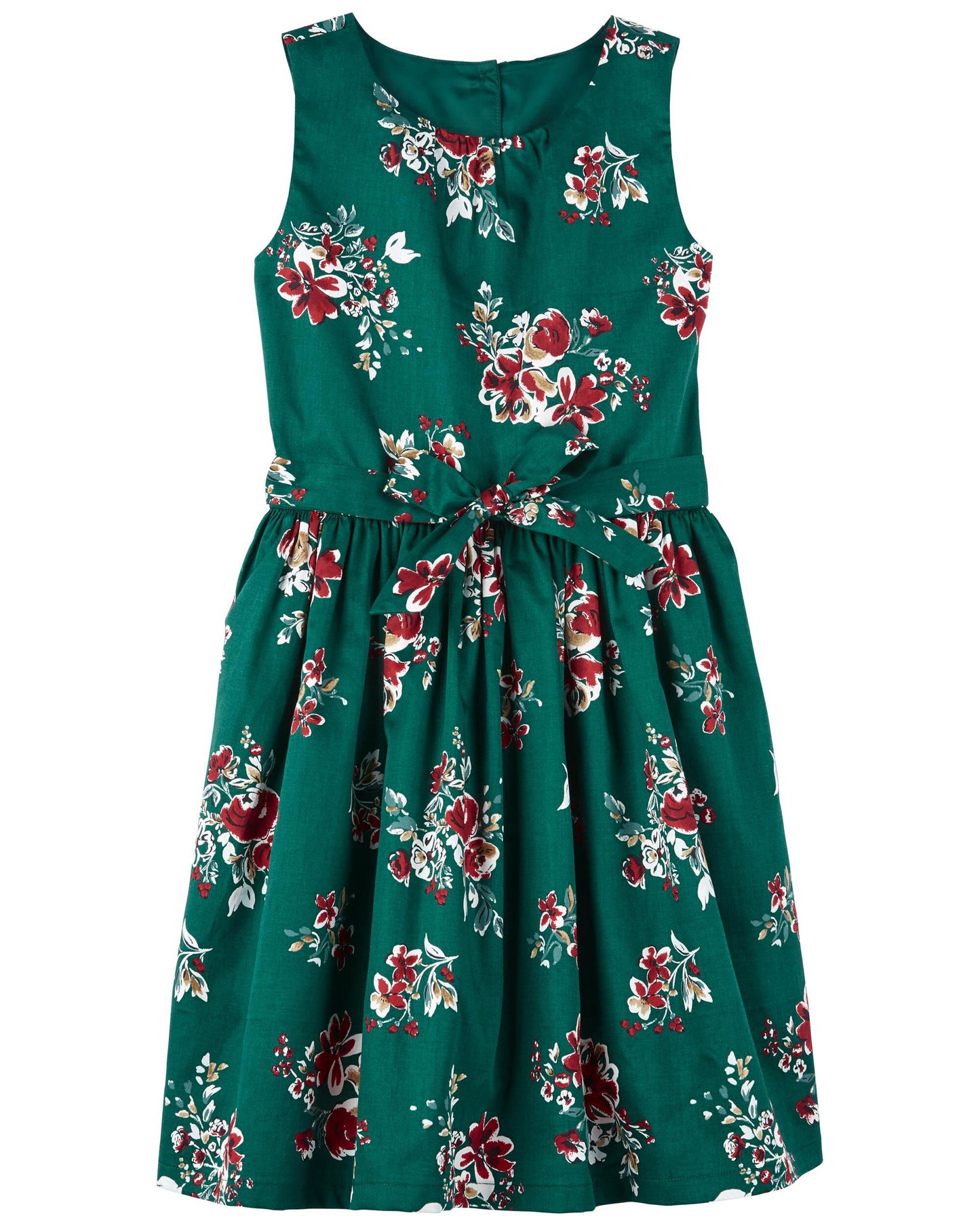 Vestido de satén floral para niñas