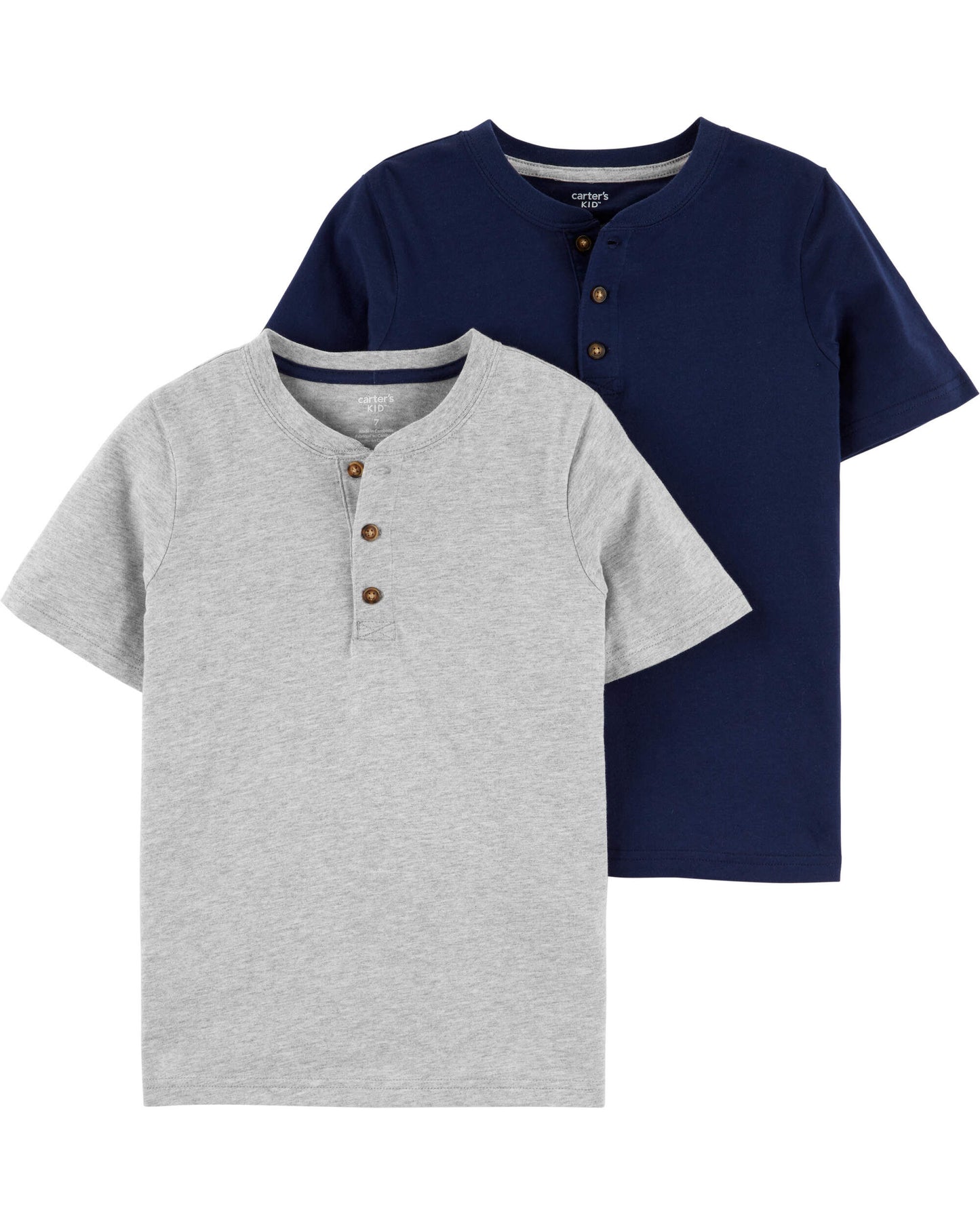 Paquete de 2 camisetas Henley para niños